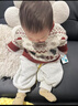 瑪米瑪卡（MOMOCO）嬰小童毛衣A類(lèi)童裝拜年新年服內搭洋氣加厚線(xiàn)衣 01米色   90    曬單實(shí)拍圖