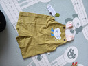 papa爬爬秋季兒童褲子男女寶寶純棉五分休閑背帶褲卡通洋氣百搭潮 黃色 80 cm 曬單實(shí)拍圖