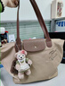 Teenie Weenie單肩包包小熊新年情人節禮物通勤大容量托特斜挎包 淺咖啡棕 曬單實(shí)拍圖