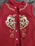 babylove嬰兒馬甲冬季寶寶夾棉保暖紅色過(guò)年背心新年坎肩拜年服赤金醒瑞 曬單實(shí)拍圖