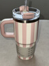 STANLEY保溫杯水杯吸管杯大容量不銹鋼保冷杯情人節禮物591ML粉白春日 曬單實(shí)拍圖