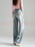 唐獅（TonLion）2026春秋季牛仔長(cháng)褲女刺繡設計感獨特百搭淺色牛仔褲闊腿褲 曬單實(shí)拍圖