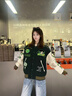 BJHG【飛天小女警聯(lián)名】不計后果美式棒球服夾克女款春季寬松復古外套 毛毛綠 L 130-160斤 曬單實(shí)拍圖