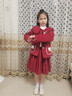 女童秋冬套裝時(shí)髦洋氣兒童兩件套公主裙2025新款女孩小香風(fēng)套裝裙 6649紅色套裝+毛衣 150 曬單實(shí)拍圖