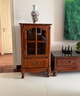 木平面 美式小酒柜全實(shí)木仿古歐式餐邊柜 玻璃門(mén)靠墻紅酒柜簡(jiǎn)約客廳矮柜 板栗色 曬單實(shí)拍圖