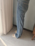 VEROMODA 牛仔褲2026春季新款含棉側牙簽褶水洗復古寬松喇叭褲326132007 曬單實(shí)拍圖