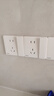西門(mén)子（SIEMENS）超薄高強度開(kāi)關(guān)插座 五孔大板 86型強電插座面板 靈煜系列霧沙白 五孔帶開(kāi)插座 曬單實(shí)拍圖