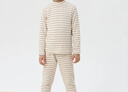 麗嬰房【吸濕發(fā)熱】?jì)和聝和窨顑纫绿籽b男女童保暖秋衣褲套裝秋冬 【吸濕發(fā)熱A類(lèi)】半高領(lǐng)-米白條紋 140 cm 曬單實(shí)拍圖