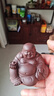 宏中紫砂茶寵彌勒佛可養茶桌擺件全手工笑佛擺件精品小和尚茶玩 托寶彌勒佛-原礦紫泥-小號 曬單實(shí)拍圖