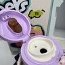 BEMEGA淘布丁純鈦兒童保溫杯女孩男孩吸管水杯子小學(xué)生上學(xué)專(zhuān)用便攜水壺 淘氣紫-結晶款(內外純鈦+細絨杯套+一蓋三飲) 曬單實(shí)拍圖