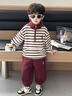 可歆寶貝（KEXINBAOBEI）男寶寶春裝套裝超好看洋氣3兒童衣服男孩嬰兒1歲男童春秋款兩件套 棕紅色兩件套配包包 80 碼建議8-11個(gè)月（身高75左右） 曬單實(shí)拍圖