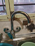 入墻式廚房洗菜盆側進(jìn)水龍頭水槽陽(yáng)臺304不銹鋼單冷熱接水池龍頭 單手柄朝上帶配件【精銅主體】 曬單實(shí)拍圖