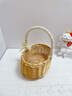 金日滿(mǎn)柳編手提花籃藤編收納筐雞蛋花籃水果籃戶(hù)外拍照道具野餐籃采摘籃 蕾絲把手花籃【23*18*25】 曬單實(shí)拍圖