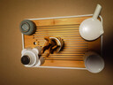 茶盤(pán)家用輕奢現代小型瀝儲水式茶臺功夫茶具竹茶海簡(jiǎn)約干泡臺托盤(pán) 本色春羨白36*24cm+水球水管 曬單實(shí)拍圖