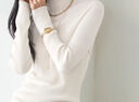 伊芙麗（eifini）明星代言【100%綿羊毛可機洗揚子紗】半高領(lǐng)厚針織衫25秋款 白色 半高領(lǐng) L 115-130斤 曬單實(shí)拍圖