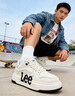 Lee男鞋秋冬季新款休閑鞋男輕奢高端字母印花板鞋潮流時(shí)尚百搭鞋子男 白色 41 【偏大/請拍小一碼】 曬單實(shí)拍圖