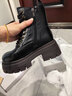 天美意馬丁靴商場(chǎng)同款系帶短靴戶(hù)外女靴新款 黑色 36 曬單實(shí)拍圖