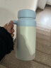 沐韓（MUHAN）保溫杯女1200ml大容量陶瓷內膽保冷保溫水杯帶把手寬口杯燜茶杯男 藍白1200ml【陶瓷覆層內膽】 曬單實(shí)拍圖