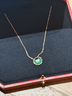 卡地亞（Cartier）項鏈女 護身符18k黃金白貝母鑲鉆迷你款項鏈女士 七夕禮物現貨 小號 18K玫瑰金 綠色孔雀石 曬單實(shí)拍圖