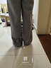 恒源祥100%純羊毛闊腿褲女秋冬新款高腰垂感加絨加厚窄版直筒百搭休閑褲 淺灰色 L 【建議105-125斤】 曬單實(shí)拍圖