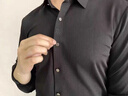 東方駱駝（EASTERN CAMEL）奢華高端2026新款白色襯衫男長(cháng)袖春秋款修身純色商務(wù)襯衣抗皺免燙 黑色 M 曬單實(shí)拍圖