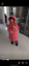 富羅迷女童羽絨服冬季時(shí)髦洋氣中長(cháng)款外套女孩連帽加厚童裝 西瓜紅 150 曬單實(shí)拍圖