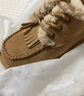 熱風(fēng)（Hotwind）雪地靴加絨毛毛鞋女士冬季新款加厚保暖純色棉鞋 曬單實(shí)拍圖