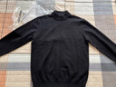 太平鳥(niǎo)男裝毛衣冬季凈色半高領(lǐng)親膚絨打底衫多色保暖針織衫 黑色 第二批 L 曬單實(shí)拍圖