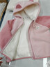 嘟嘟家寶寶卡通外套冬季兒童加絨上衣男童連帽開(kāi)衫女童可愛(ài)衣服 粉色100 曬單實(shí)拍圖