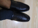 老人頭皮鞋男春季真皮男鞋透氣正裝鞋中老年爸爸鞋舒適皮鞋男鞋 黑色-平跟-四季款 40 曬單實(shí)拍圖