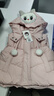 女童加絨套裝冬季女孩洋氣衛衣馬甲三件套兒童拉布布童裝嬰兒衣服 粉紅色【三件套】 加絨 90 cm 曬單實(shí)拍圖