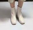 森達奶酪彈力靴女冬季氣質(zhì)方頭粗跟休閑短靴ZTI17DD5 米白 38 曬單實(shí)拍圖