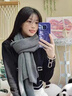 正黛圍巾女秋冬季高級感韓版百搭針織毛線(xiàn)圍脖2025新款加厚保暖情侶款 深灰色 曬單實(shí)拍圖