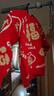 唐獅（TonLion）兒童加厚毛衣國風(fēng)福字上衣冬季馬年男女童喜慶拜年服 紅色 130 曬單實(shí)拍圖