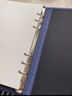 得力（deli）25K100張時(shí)尚活頁(yè)筆記本子商務(wù)辦公插袋記事本日記本扣帶皮面本205mm*143mm藍灰隨機3309 曬單實(shí)拍圖
