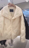 MO&Co.羽絨服【防風(fēng)】設計感高領(lǐng)斜襟輕暖廓形短款摩安珂 米白色 XS /155 曬單實(shí)拍圖