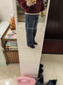 浪莎加絨九分牛仔褲女冬季新款小個(gè)子高腰彈力直筒褲寬松遮肉闊腿褲 曬單實(shí)拍圖