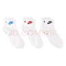 耐克(NIKE)襪子男子 舒適透氣運動(dòng)襪 中筒襪三雙裝SX7676-100白L 曬單實(shí)拍圖