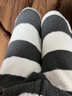 MUJI女式發(fā)熱毛毛紗家居長(cháng)褲女士睡褲褲子保暖25年冬季 FD36CC5A 深灰色條紋 S -M(160/66A) 曬單實(shí)拍圖