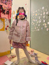 Little  Naive女童仙兔提花中式棉服冬季新款兒童保暖外套盤(pán)扣上衣 粉色 140 曬單實(shí)拍圖
