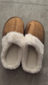 棉拖男棉拖女居家棉拖鞋加絨棉拖鞋男保暖鞋月子鞋女包頭拖女 卡其色 38-39 偏小一碼 曬單實(shí)拍圖