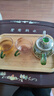 美斯尼 茶壺泡茶壺玻璃茶具套裝迷你功夫花茶壺燒水壺耐熱帶把手過(guò)濾網(wǎng)加厚家用辦公室泡茶器小號茶壺 綠色 曬單實(shí)拍圖