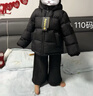 巴布豆（BOBDOG）95絨兒童羽絨服新款男童女童A類(lèi)抗菌三防面料中長(cháng)款連帽保暖外套 黑色 【A類(lèi)面料 貼身可穿】95絨 110 【約身高90-100cm 體重31斤】 曬單實(shí)拍圖