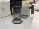 木笙玩物（MUSHENGWANWU）玻璃茶杯茶水分離杯子高檔辦公室過(guò)濾喝茶水杯帶把泡茶杯男士 青鈍初笙7A-有內膽無(wú)杯墊 430ml 曬單實(shí)拍圖