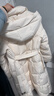 波司登（BOSIDENG）25新款鵝絨羽絨服商場(chǎng)熱賣(mài)同款女中厚過(guò)膝長(cháng)款修身連帽外套 【趨勢推薦】凝脂白8513 S 160/84A 體重約100-110斤 曬單實(shí)拍圖