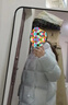 艾萊依泡芙羽絨服女冬季時(shí)尚中長(cháng)款廓形連帽加厚保暖新年外套 冰島藍S 曬單實(shí)拍圖