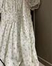 百圖betu女裝夏新款連衣裙法式拉鏈碎花短袖雪紡連衣裙女2307T69 綠色 M 曬單實(shí)拍圖