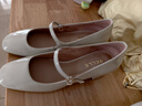 百麗瑪麗珍女25春新商場(chǎng)同款真皮粗跟單鞋BR506AQ5 米色 37 曬單實(shí)拍圖