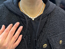 迪后高級漸變米形淡水珍珠項鏈女碎銀子吊墜鎖骨鏈年輕214情人節禮物 淡水珍珠項鏈女【京倉直發(fā)】 曬單實(shí)拍圖