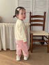 班喜迪女童套裝春裝新款洋氣寶寶衛衣嬰兒褲子春秋兒童衣服兩件套小童裝 粉色 90 曬單實(shí)拍圖